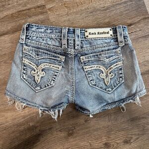 Rock Revival Vivian Jean Shorts Size 27 Lace Embellished Boho